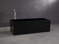 Mawialux vrijstaand design bad - solid surface - mat zwart - afbeelding 3 van  7