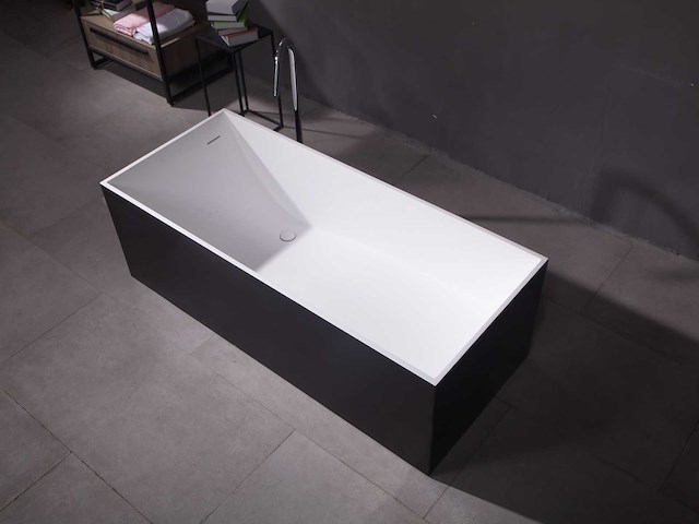 Mawialux vrijstaand design bad - solid surface - wit/zwart - afbeelding 3 van  6