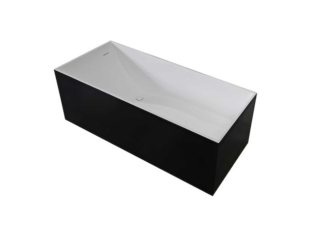 Mawialux vrijstaand design bad - solid surface - wit/zwart - afbeelding 4 van  6