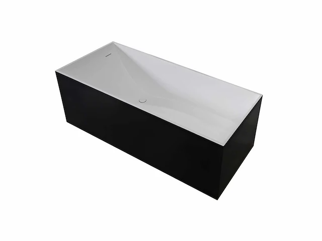 Mawialux vrijstaand design bad - solid surface - wit/zwart - afbeelding 4 van  6