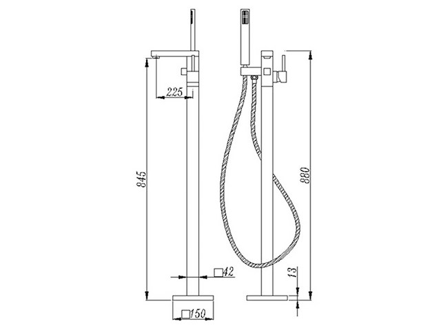 Mawialux vrijstaande badkraan (2 kleuren mogelijk) - afbeelding 5 van  10