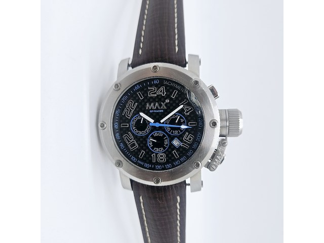 Max gp racer carbon chronograaf herenhorloge met schroefkroon - afbeelding 1 van  9