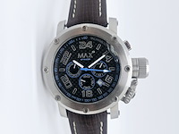 Max gp racer carbon chronograaf herenhorloge met schroefkroon - afbeelding 1 van  9