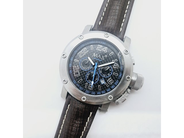 Max gp racer carbon chronograaf herenhorloge met schroefkroon - afbeelding 2 van  9