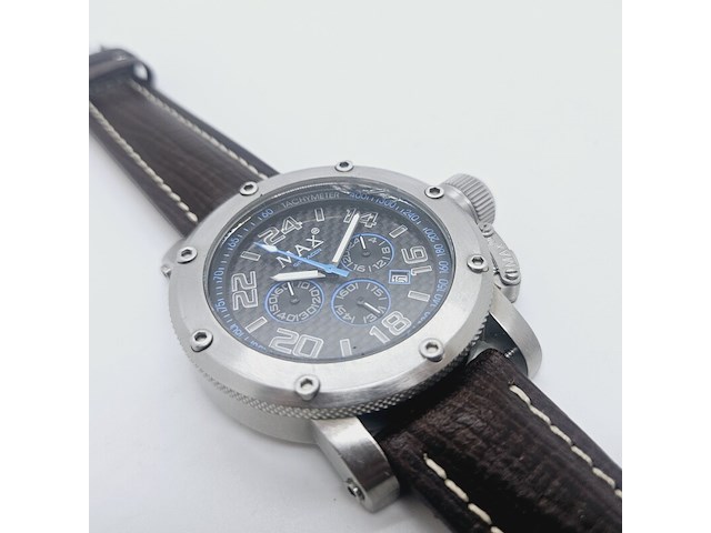 Max gp racer carbon chronograaf herenhorloge met schroefkroon - afbeelding 3 van  9