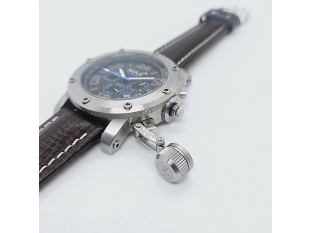 Max gp racer carbon chronograaf herenhorloge met schroefkroon - afbeelding 5 van  9