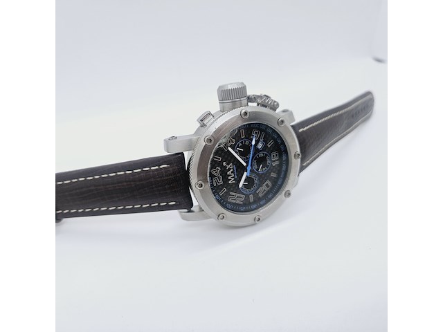 Max gp racer carbon chronograaf herenhorloge met schroefkroon - afbeelding 7 van  9