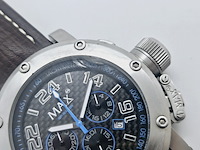 Max gp racer carbon chronograaf herenhorloge met schroefkroon - afbeelding 8 van  9