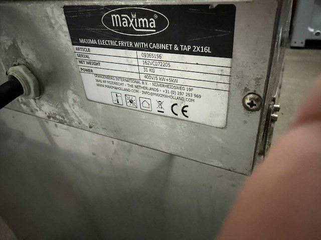 Maxima 09365156 dubbele friteuse 380v - afbeelding 2 van  3