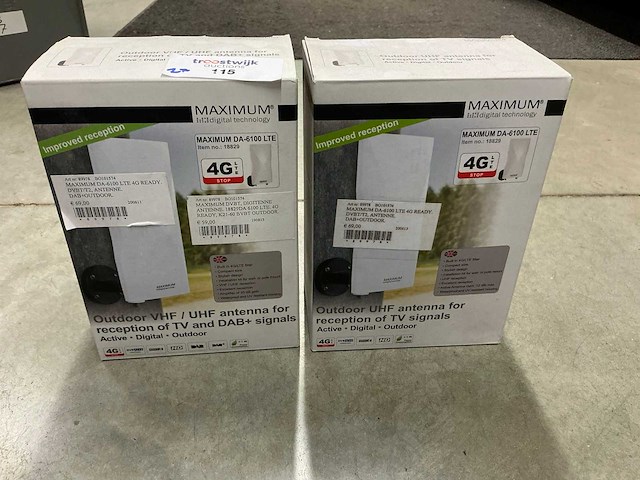 Maximum da-6100 lte vhf/uhf antenne voor tv en dab+ ontvangst (2x) - afbeelding 2 van  2