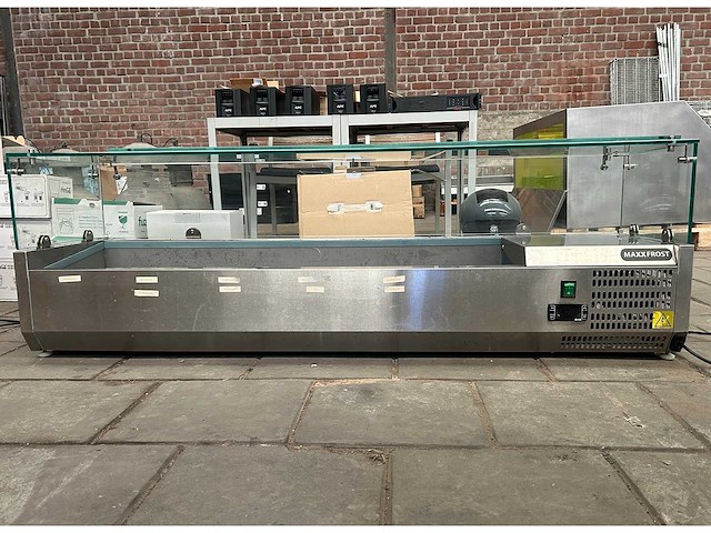 Maxx frost - e-vrx1400/380 - rvs gekoelde opzetvitrine met glazen opbouw - afbeelding 1 van  5