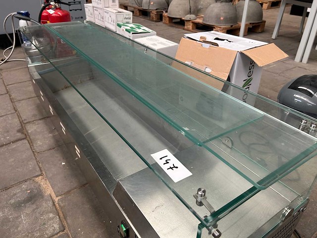 Maxx frost - e-vrx1400/380 - rvs gekoelde opzetvitrine met glazen opbouw - afbeelding 4 van  5