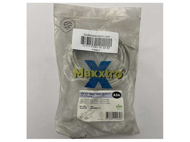 Maxxtro duurzame 4,5m usb 2.0 a-b kabel voor maritieme elektronica - waterdicht en betrouwbare datatransfer - afbeelding 4 van  4