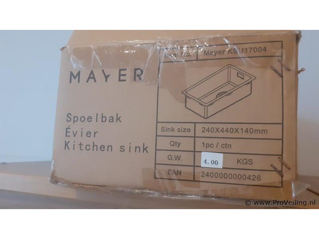 Mayer rvs spoelbak – inbouw/opbouw - afbeelding 2 van  3