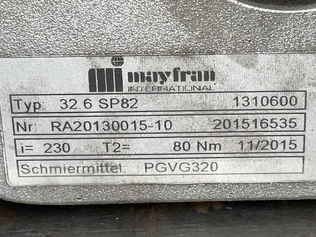 Mayfran jl712 + 32.6 sp82 elektromotor + reductorkast (2x) - afbeelding 6 van  6