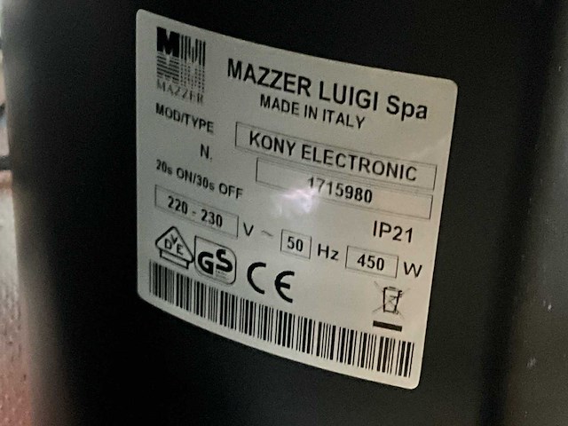 Mazzer luigi spa kony electronic koffiemolen - afbeelding 8 van  8