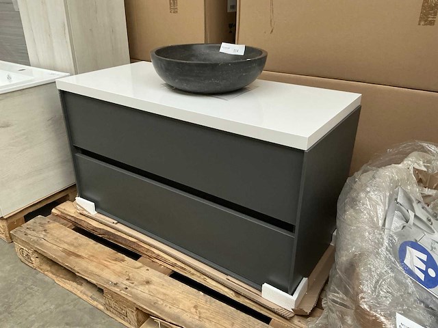 Mb badmeubel met waskom 100cm - afbeelding 1 van  4