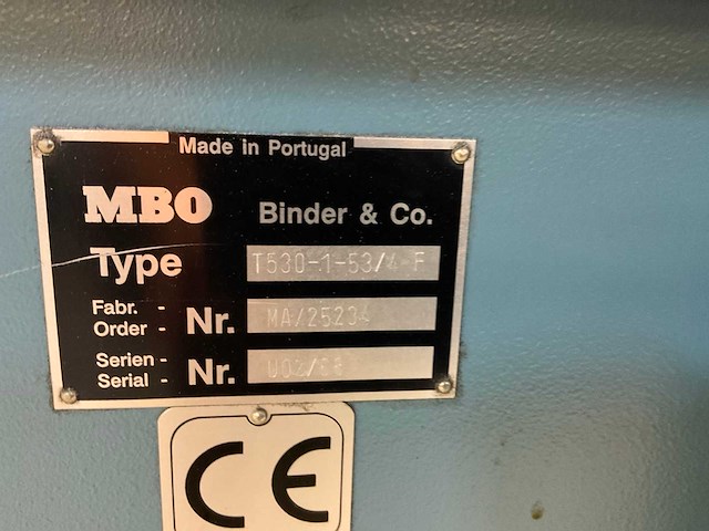 Mbo t530-1-53/4 f en t530-3-x vouwmachine lijn - afbeelding 2 van  23