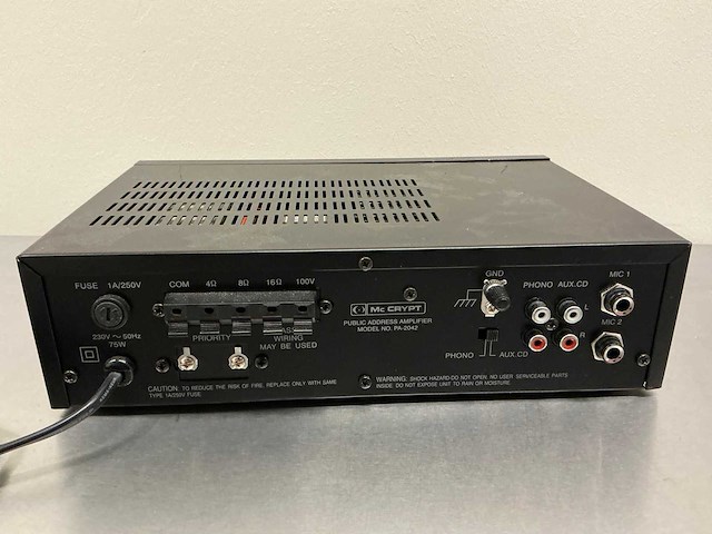 Mc crypt pa-2042 p.a. amplifier versterker - afbeelding 7 van  10