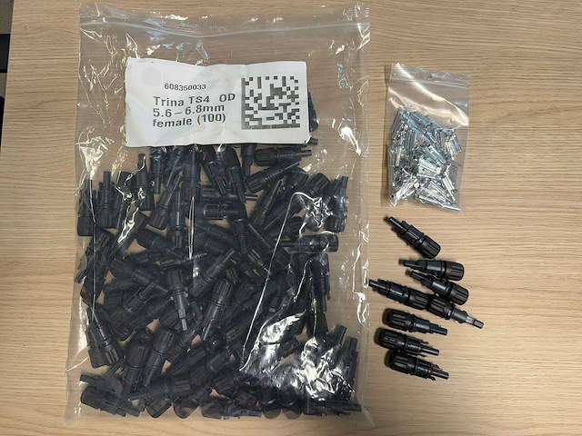 Mc4 stekkers trina - ts4 od 5.6-6.8mm male + female - afbeelding 2 van  2