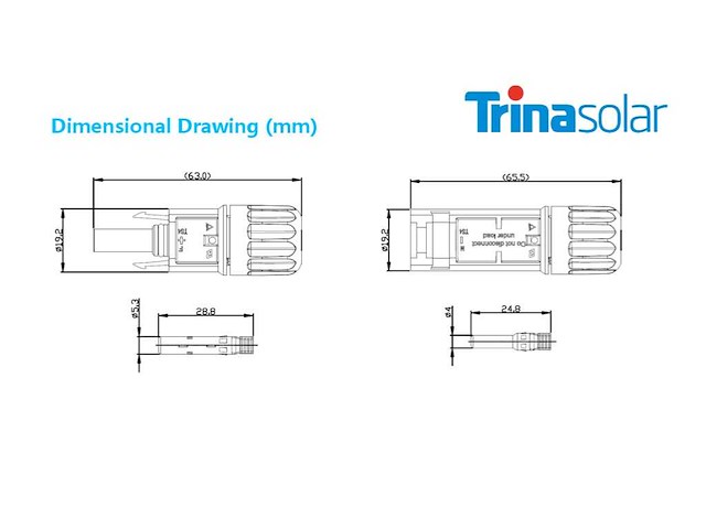 Mc4 stekkers trina - ts4 od 5.6-6.8mm male + female - afbeelding 7 van  7
