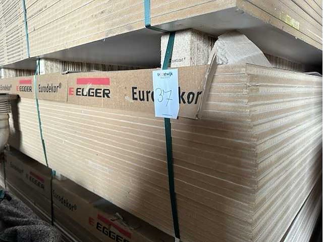 Mdf 1950 x 2070 x 16 mm. eiken wit met nerf (25x) - afbeelding 1 van  2