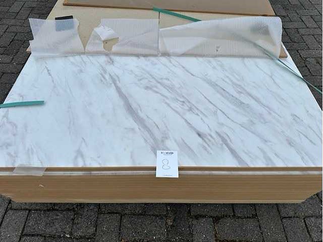 Mdf 2800 x 1310 x 25 mm. marmer wit (14x) - afbeelding 1 van  1