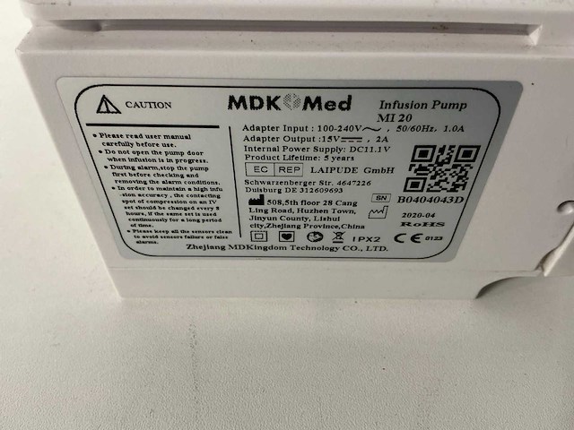 Mdkmed - mi 20 - volumetrische infuuspomp - afbeelding 3 van  3