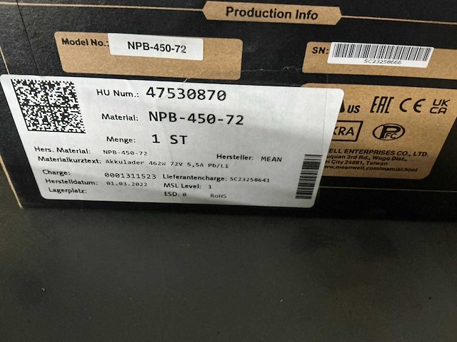 Mean well npb-450-72 acculader - afbeelding 3 van  4