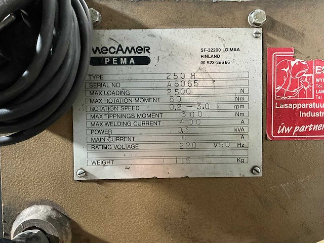 Mecamer pema - 250h - lasmanipulator - afbeelding 9 van  9