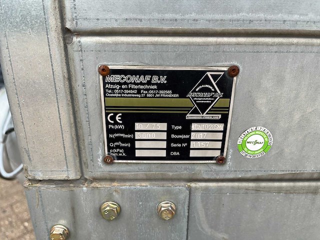 Meconaf - 2017 - mcn - filterafzuiginstallatie - afbeelding 2 van  11