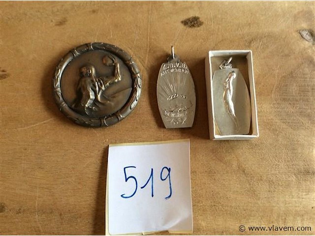Medailles 3stuks - afbeelding 1 van  2