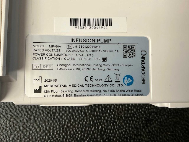 Medcaptain - mp-60 - infusion pump - 2020 - afbeelding 6 van  6