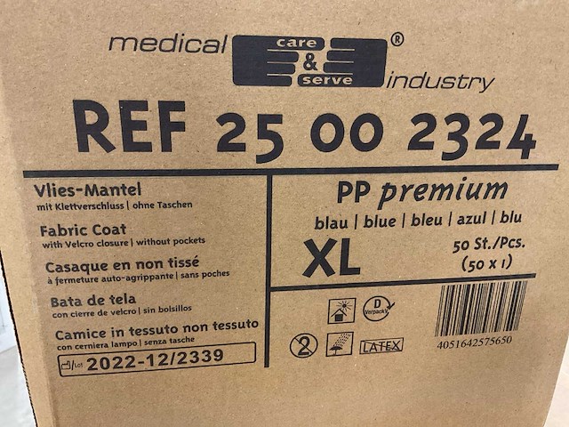 Medical care & serve industry xl 25 00 2324 wegwerp jas (400x) - afbeelding 2 van  2