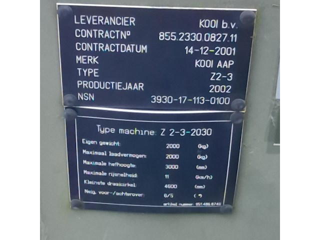 Meeneem heftruck, kooi aap leijester, z2-3, 2002 - afbeelding 18 van  33