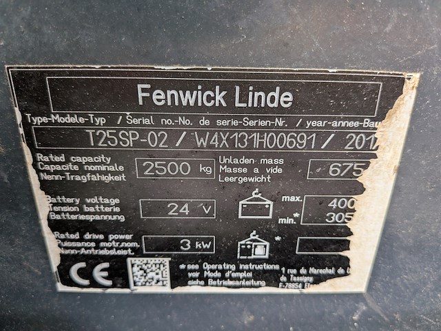 Meerij-palletwagen, linde, t25sp-02, 2017 - afbeelding 3 van  11