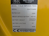 Meerij-palletwagen, yale, mp20x fbw, 2013 - afbeelding 9 van  19