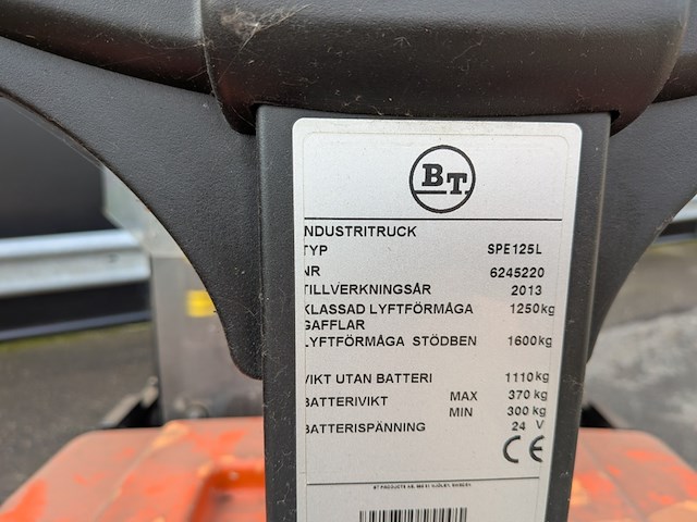 Meerij-stapelaar bt, spe125l, bouwjaar 2013 - afbeelding 3 van  16