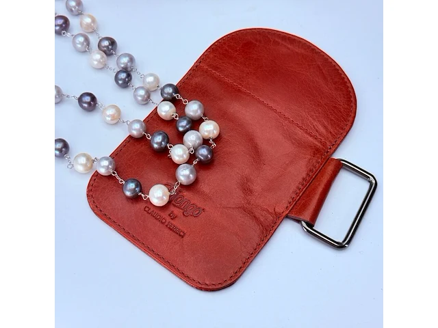 Meerkleurig parelcollier (10mm) met magnetische sluiting - afbeelding 3 van  6