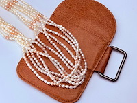 Meerstrengs parelcollier met natuurlijke parels - ginzu district - afbeelding 6 van  9