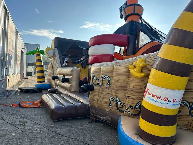 Mega piraten shooter speelboot springkussen - afbeelding 4 van  16