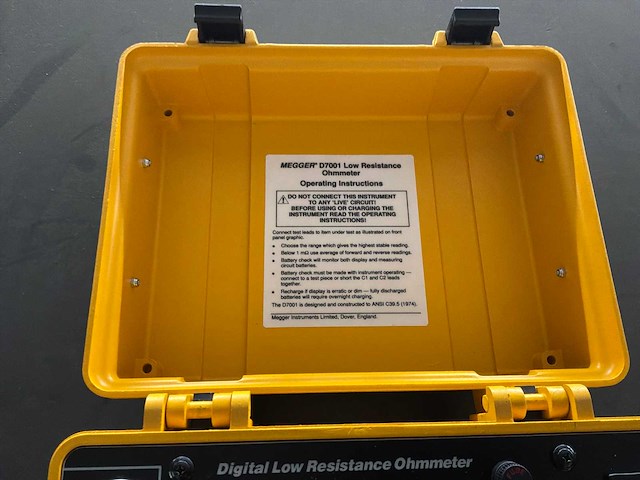 Megger d7001 digitale laagweerstandsmeter - afbeelding 3 van  4