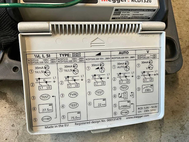 Megger rcdt320 rcd tester - afbeelding 3 van  8
