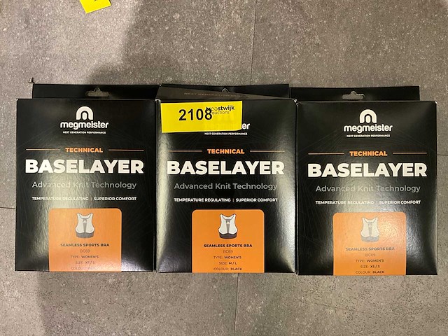 Megmeister baselayer seamless sports bra (3x) - afbeelding 1 van  1