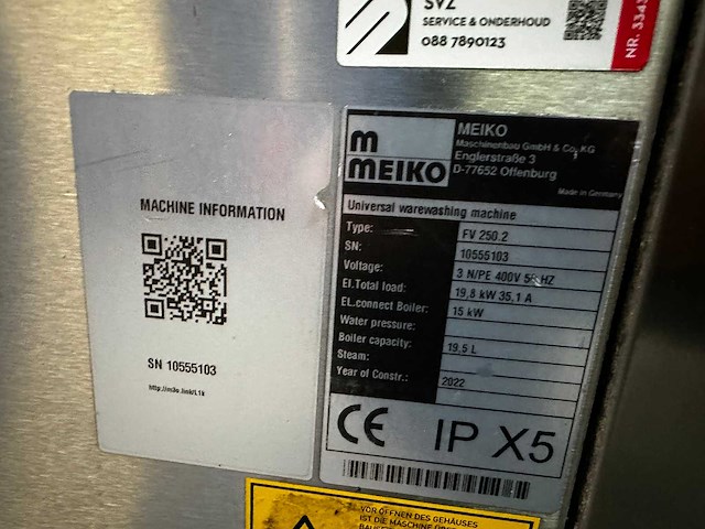 Meiko fv 250.2 (2022) korvenvaatwasmachine - afbeelding 5 van  6