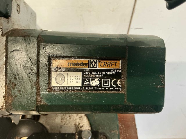 Meister craft mgs 800 afkortcirkelzaagmachine op frame - afbeelding 4 van  7