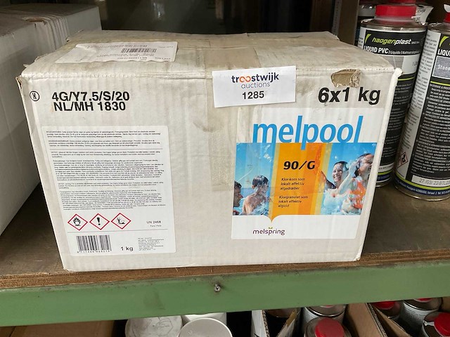 Melpool chloor 90 gram tablet 1 kg pot (6x) - afbeelding 1 van  1