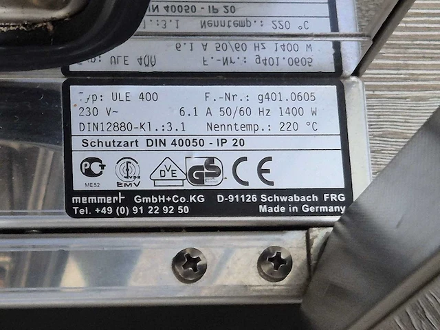 Memmert - ule 400 - laboratoriumoven - afbeelding 6 van  8