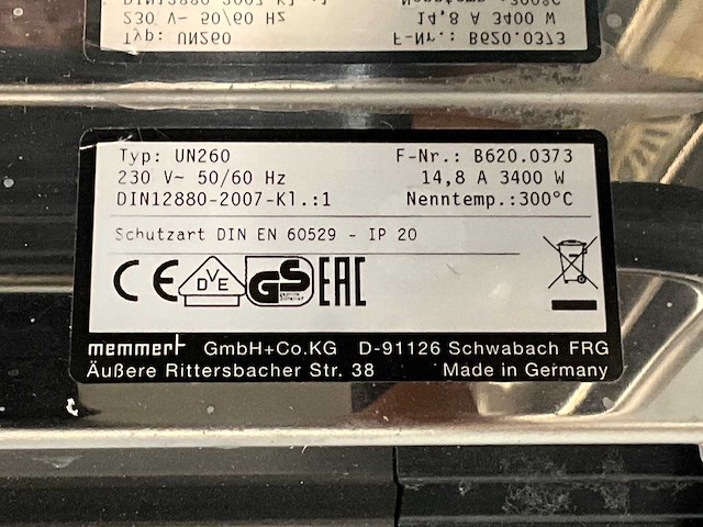 Memmert un260 laboratoriumoven - afbeelding 6 van  6