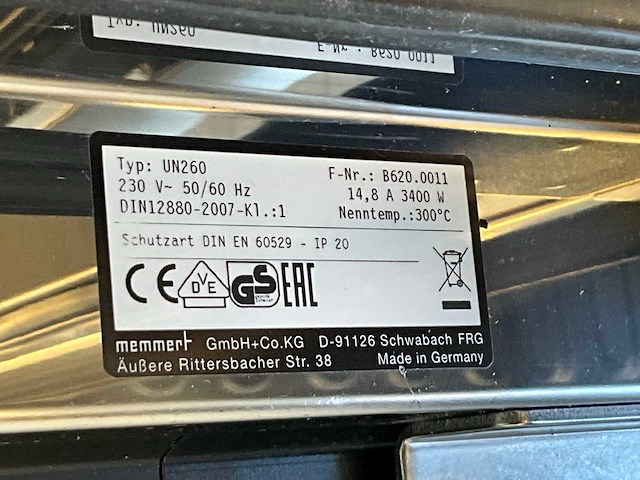 Memmert un260 laboratoriumoven - afbeelding 7 van  7